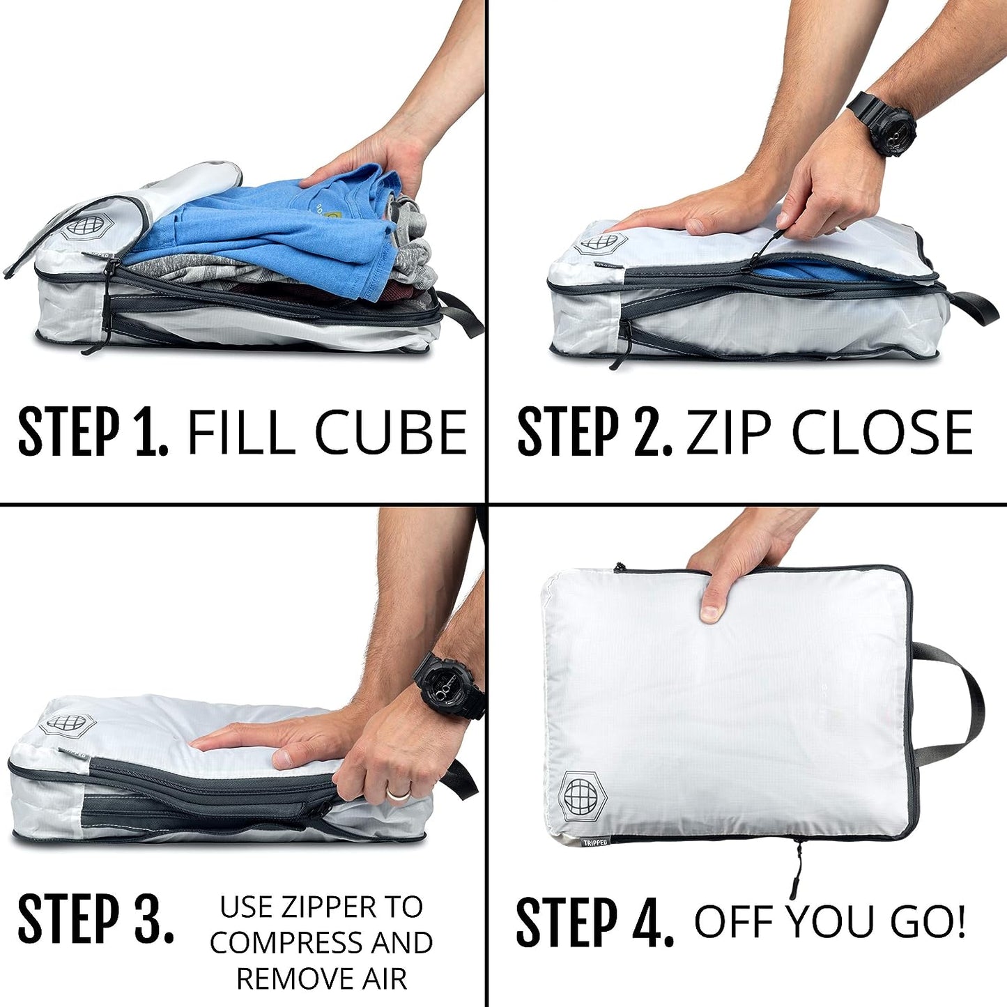 Large Compression Packing Cubes 4-Piece Set for Travel