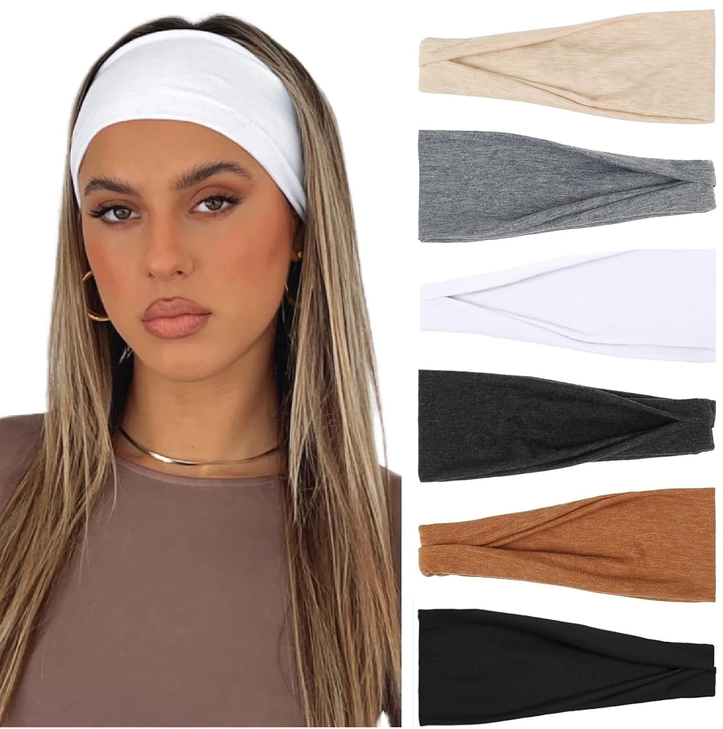 Headbands for Women Non-Slip Head Band for Women’S Hair Wide Thick Sweat Hair Bands, Trendy Hair Accessories for Women'S Yoga, Workout, and Fashion