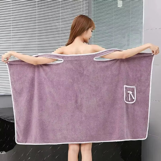 Womens Bath Towels Girls Wearable 90*130Cm Fast Drying Bathing Beach Spa Bathrobes Wash Clothing, Shower Bath and Gym Towel