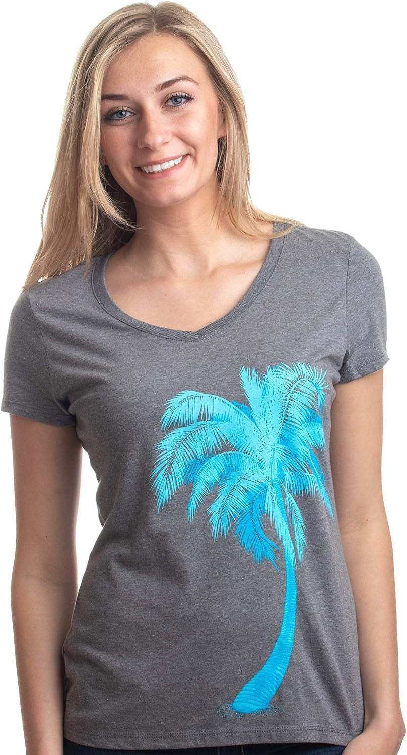 Vintage Nature Art Print - Cool Unique Illustration V-Neck T-Shirt Top Tee for Women