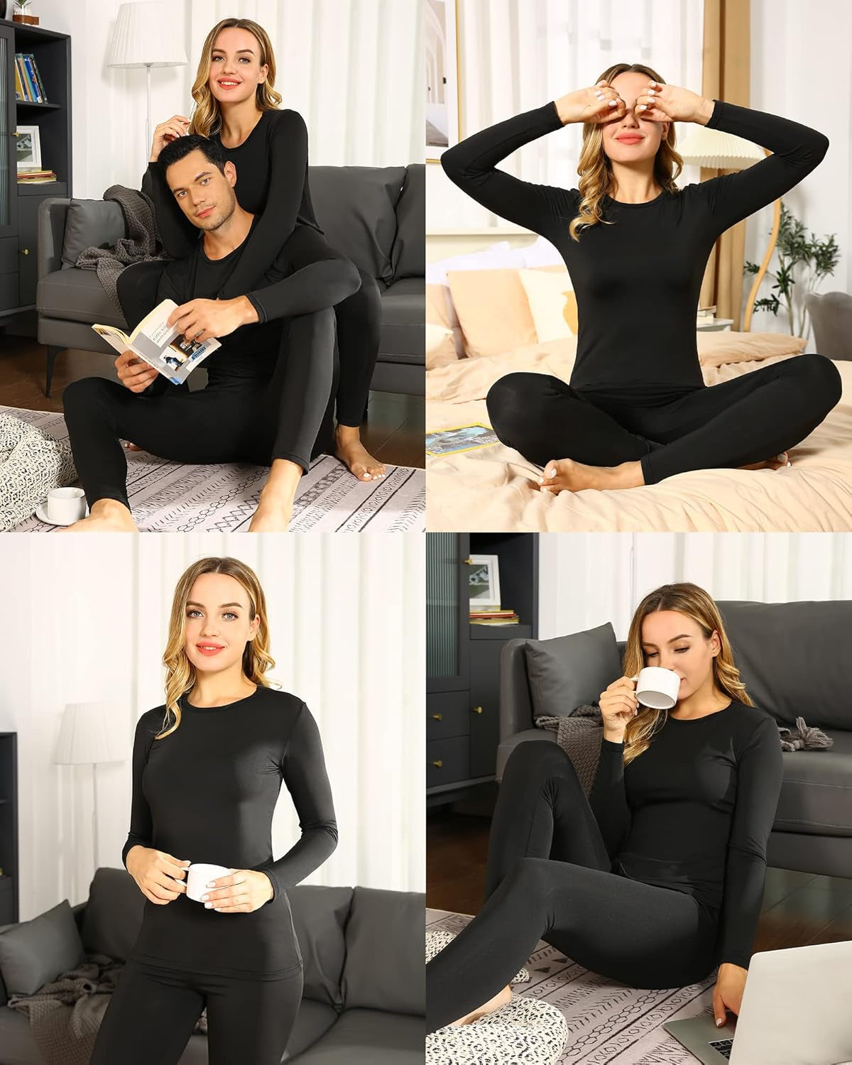 Thermal Underwear for Women Long Johns Base Layer Thermals Set