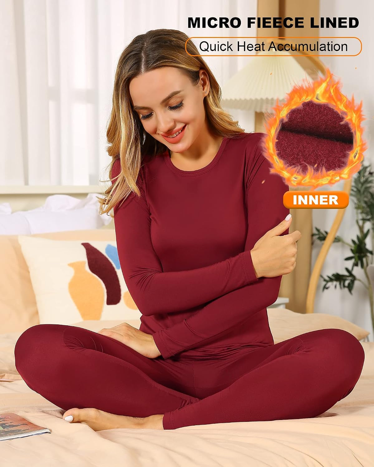 Thermal Underwear for Women Long Johns Base Layer Thermals Set