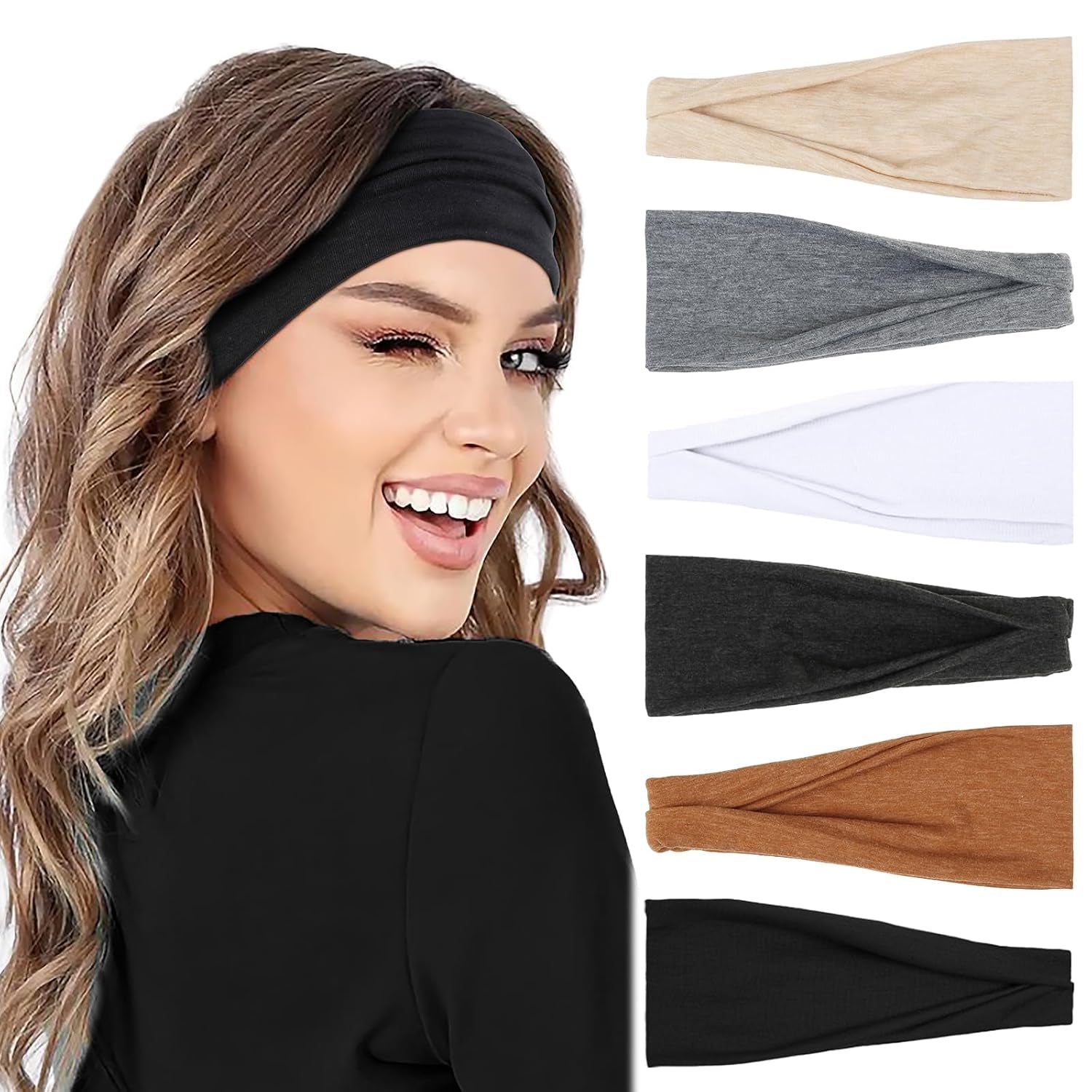 Headbands for Women Non-Slip Head Band for Women’S Hair Wide Thick Sweat Hair Bands, Trendy Hair Accessories for Women'S Yoga, Workout, and Fashion