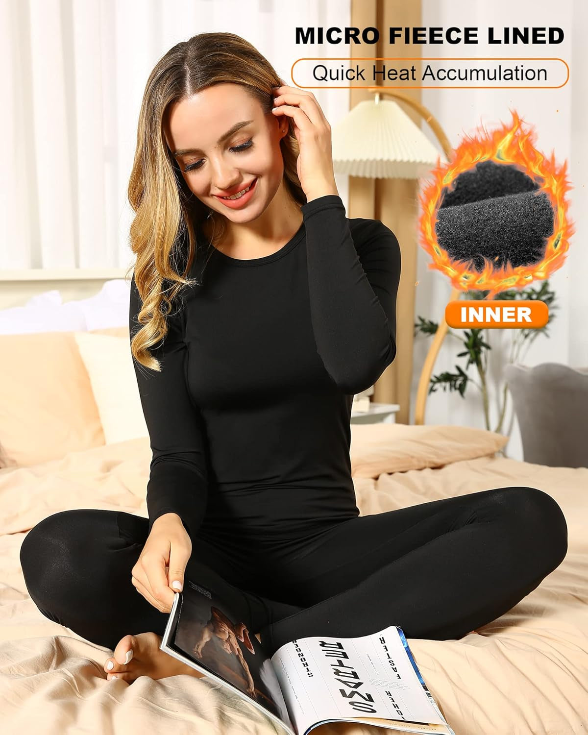 Thermal Underwear for Women Long Johns Base Layer Thermals Set