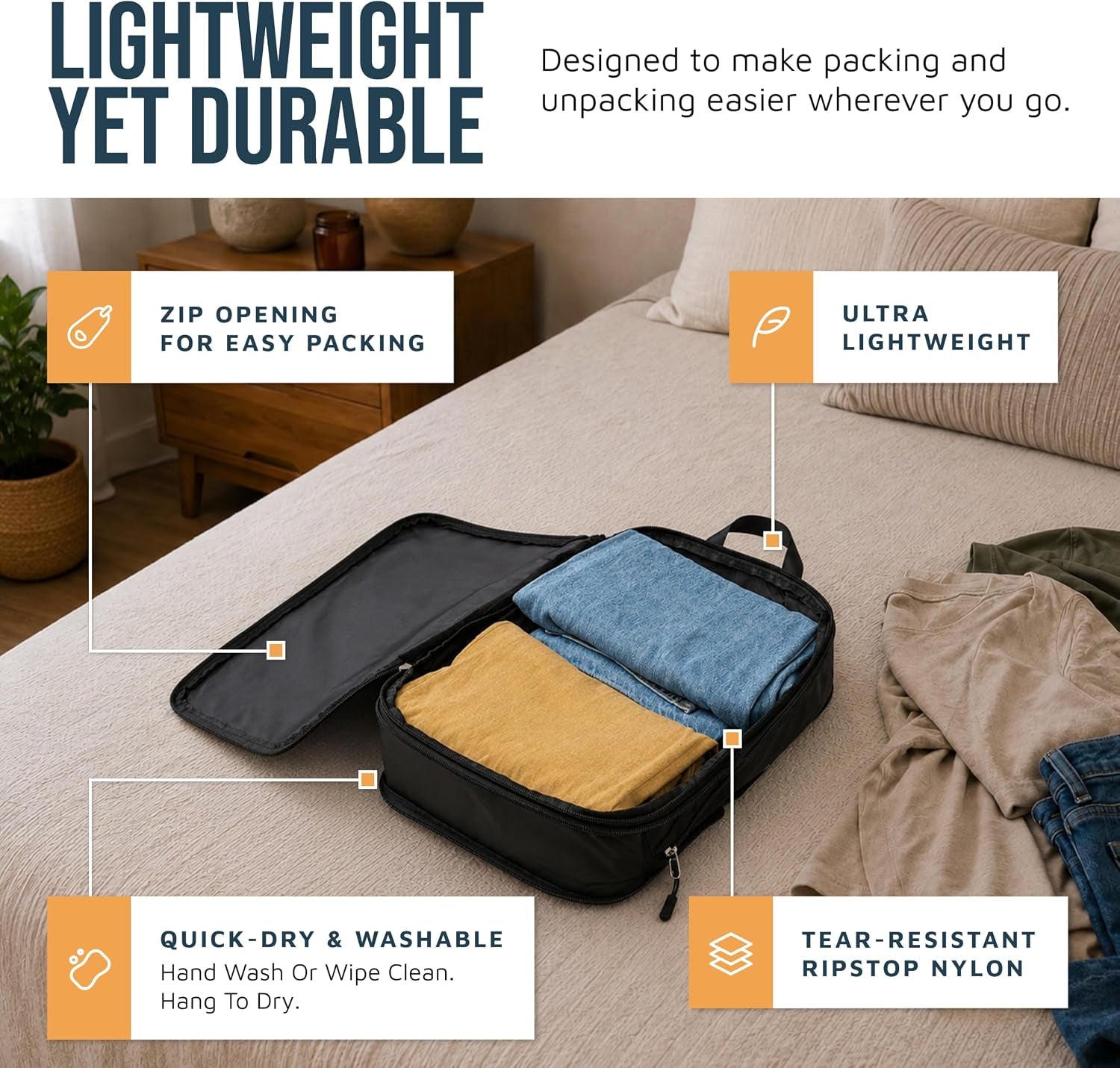 Large Compression Packing Cubes 7-Piece Set for Travel