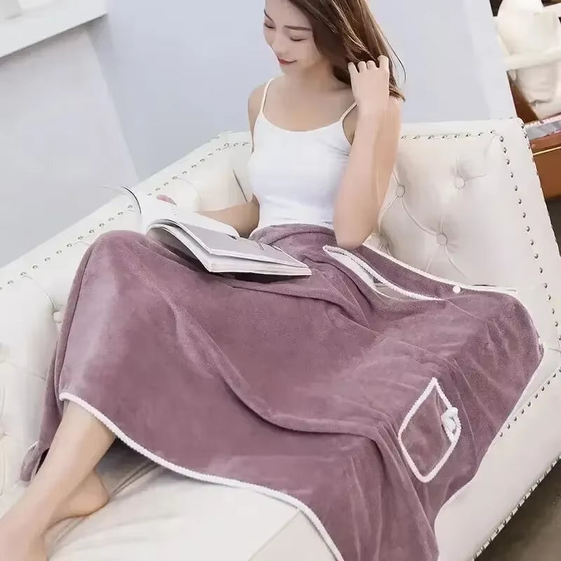 Womens Bath Towels Girls Wearable 90*130Cm Fast Drying Bathing Beach Spa Bathrobes Wash Clothing, Shower Bath and Gym Towel